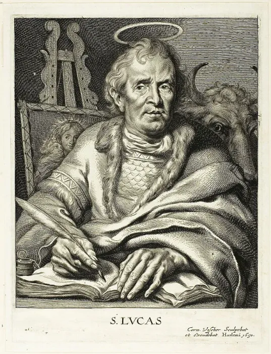Framed Print : Saint Luke, 1650. Creator: Cornelis de Visscher Framed Print : Saint Luke, 1650. Creator: Cornelis de Visscher