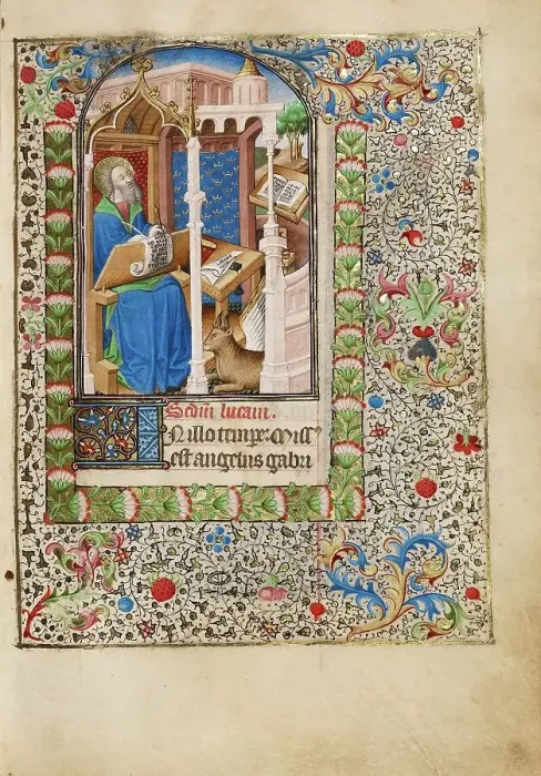 Framed Print : Saint Luke; Book of Hours, about 1440-1450. Creator: Workshop of the Bedford Master Framed Print : Saint Luke; Book of Hours, about 1440-1450. Creator: Workshop of the Bedford Master