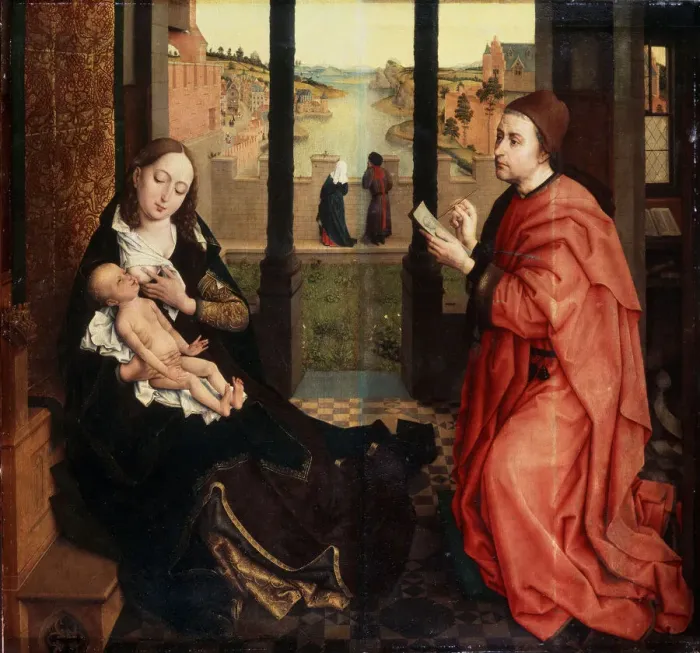 Framed Print : Saint Luke Drawing the Virgin, 15th century. Artist: Rogier Van der Weyden Framed Print : Saint Luke Drawing the Virgin, 15th century. Artist: Rogier Van der Weyden