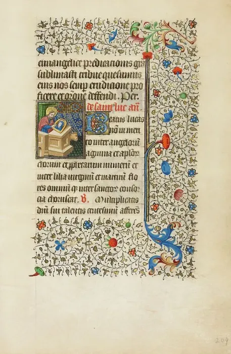Framed Print : Saint Luke Painting an Image of the Virgin; Book of Hours, about 1440-1450. Creator: Workshop of the Bedford Master Framed Print : Saint Luke Painting an Image of the Virgin; Book of Hours, about 1440-1450. Creator: Workshop of the Bedford Master