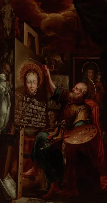 Framed Print : Saint Luke Painting the Madonna, between 1700-1740. Creator: Unknown Framed Print : Saint Luke Painting the Madonna, between 1700-1740. Creator: Unknown