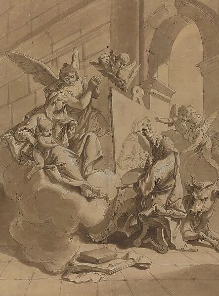 Saint Luke Painting the Virgin, 18th century. Creator: Francesco Fontebasso