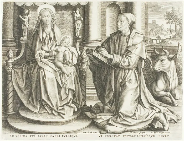 Framed Print : Saint Luke Painting the Virgin, n.d. Creator: Antoine Joseph Wiertz Framed Print : Saint Luke Painting the Virgin, n.d. Creator: Antoine Joseph Wiertz