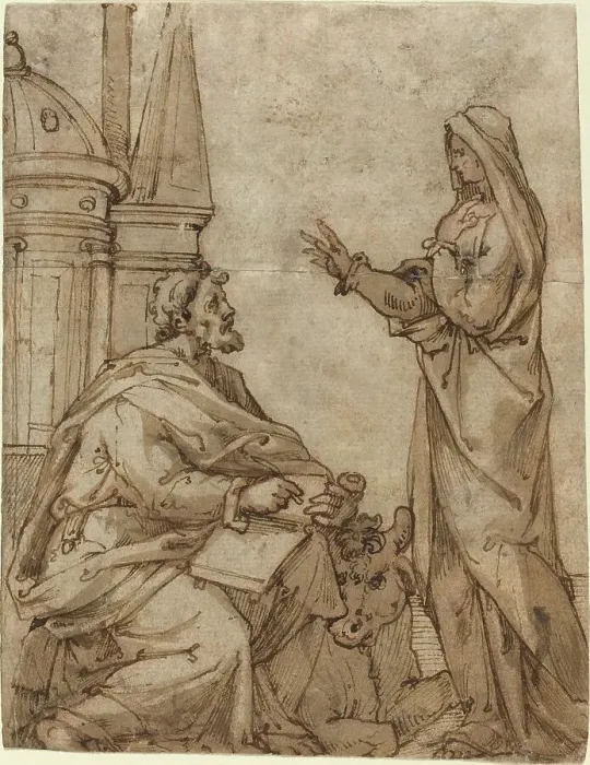Framed Print : Saint Luke, second half 16th century. Creator: Unknown Framed Print : Saint Luke, second half 16th century. Creator: Unknown
