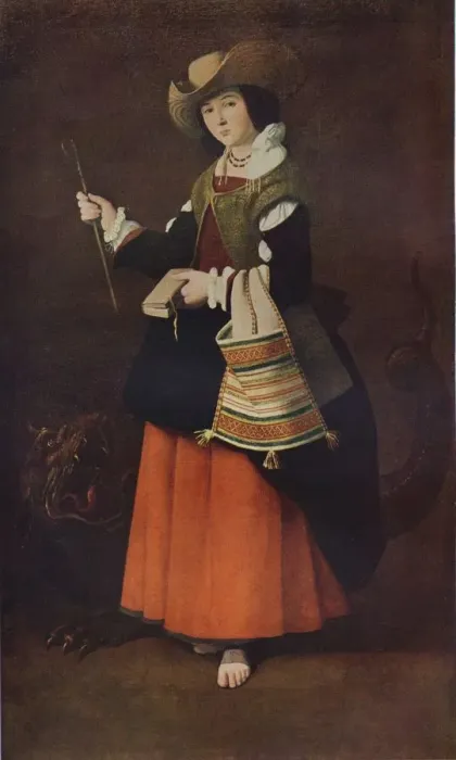 Framed Print : Saint Margaret of Antioch, c1630, (1937). Artist: Francisco de Zurbaran Framed Print : Saint Margaret of Antioch, c1630, (1937). Artist: Francisco de Zurbaran