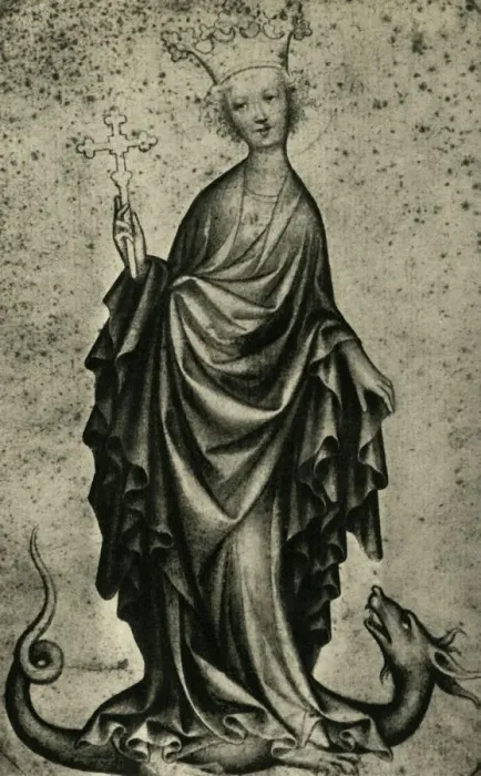 Framed Print : Saint Margaret, early 15th century, (1943). Creator: Unknown Framed Print : Saint Margaret, early 15th century, (1943). Creator: Unknown