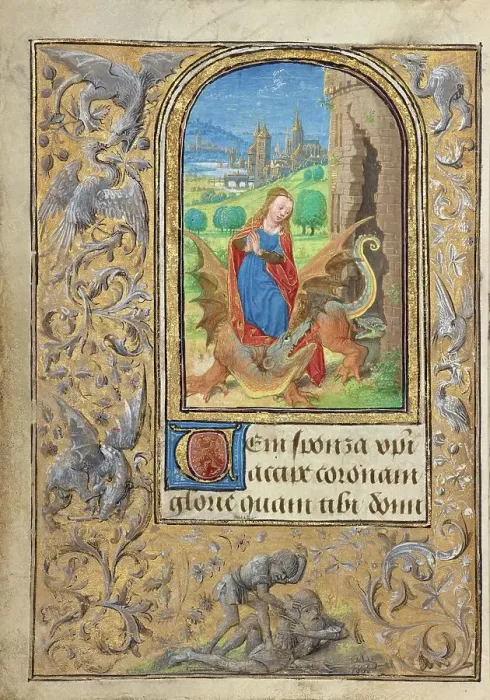 Framed Print : Saint Margaret; Prayer Book of Charles the Bold, 1469. Creator: Lieven van Lathem Framed Print : Saint Margaret; Prayer Book of Charles the Bold, 1469. Creator: Lieven van Lathem