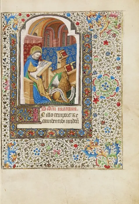 Framed Print : Saint Mark; Book of Hours, about 1440-1450. Creator: Workshop of the Bedford Master Framed Print : Saint Mark; Book of Hours, about 1440-1450. Creator: Workshop of the Bedford Master