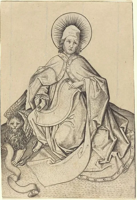 Framed Print : Saint Mark, c. 1460 / 1465. Creator: Master ES Framed Print : Saint Mark, c. 1460 / 1465. Creator: Master ES