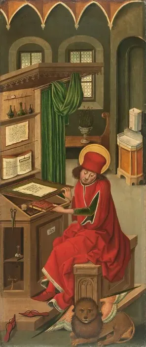 Framed Print : Saint Mark the Evangelist, 1478. Creator: Gabriel Malesskircher Framed Print : Saint Mark the Evangelist, 1478. Creator: Gabriel Malesskircher