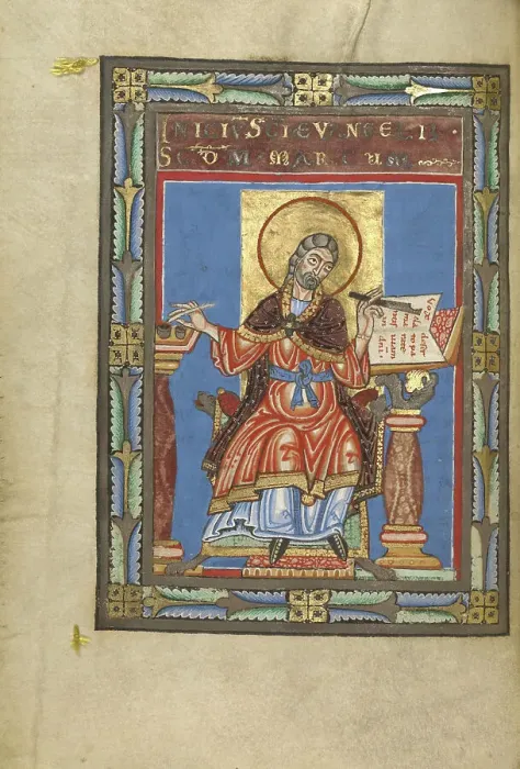 Framed Print : Saint Mark; Gospel Book, about 1120-1140. Creator: Unknown Framed Print : Saint Mark; Gospel Book, about 1120-1140. Creator: Unknown