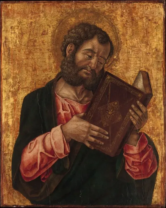 Framed Print : A Saint (Mark?) Reading, ca. 1470. Creator: Bartolomeo Vivarini