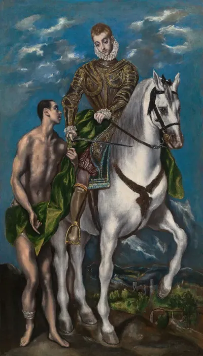 Framed Print : Saint Martin and the Beggar, 1597  /  1600. Creator: El Greco