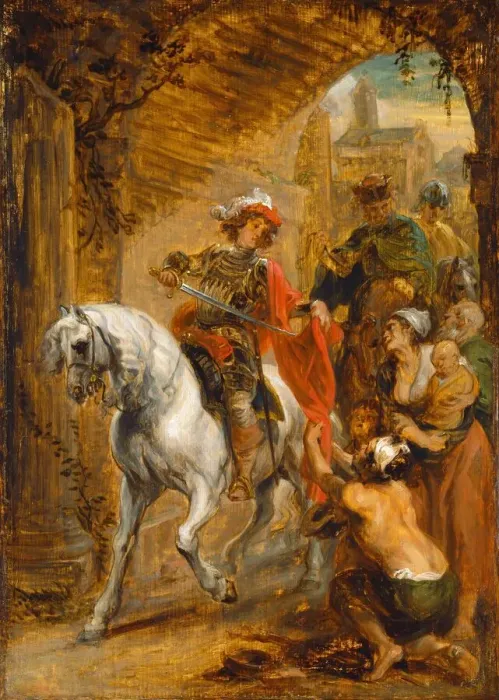 Framed Print : Saint Martin Dividing His Cloak, c. 1640 / 1645. Creator: Jan Boeckhorst Framed Print : Saint Martin Dividing His Cloak, c. 1640 / 1645. Creator: Jan Boeckhorst