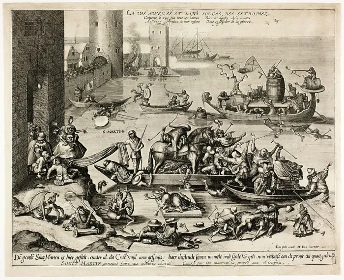 Framed Print : Saint Martin with his Horse in a Ship, c. 1561. Creators: Lucas van Doetecum, Johannes van Doetecum I Framed Print : Saint Martin with his Horse in a Ship, c. 1561. Creators: Lucas van Doetecum, Johannes van Doetecum I