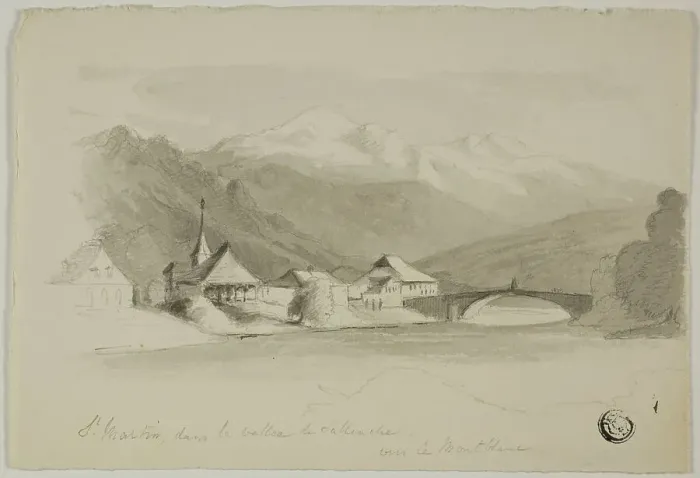 Framed Print : Saint Martin, in the Sallenche Valley, Looking Towards Mont Blanc, n.d. Creator: Unknown Framed Print : Saint Martin, in the Sallenche Valley, Looking Towards Mont Blanc, n.d. Creator: Unknown