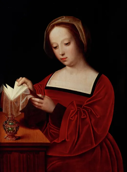 Framed Print : Saint Mary Magdalene Reading a Book, 1st half of 16th century. Creator: Unknown