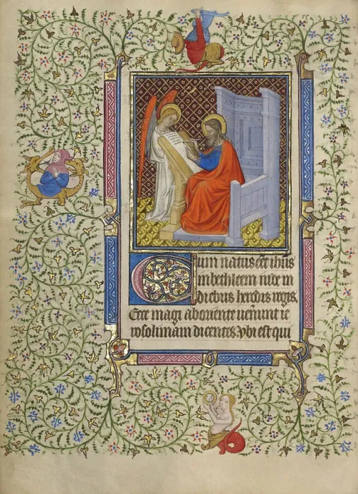 Framed Print : Saint Matthew; Book of Hours, about 1410. Creator: Unknown Framed Print : Saint Matthew; Book of Hours, about 1410. Creator: Unknown