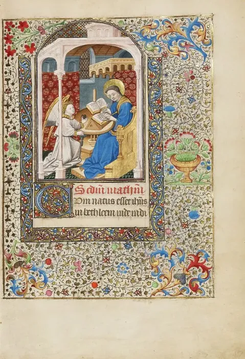 Framed Print : Saint Matthew; Book of Hours, about 1440-1450. Creator: Workshop of the Bedford Master Framed Print : Saint Matthew; Book of Hours, about 1440-1450. Creator: Workshop of the Bedford Master