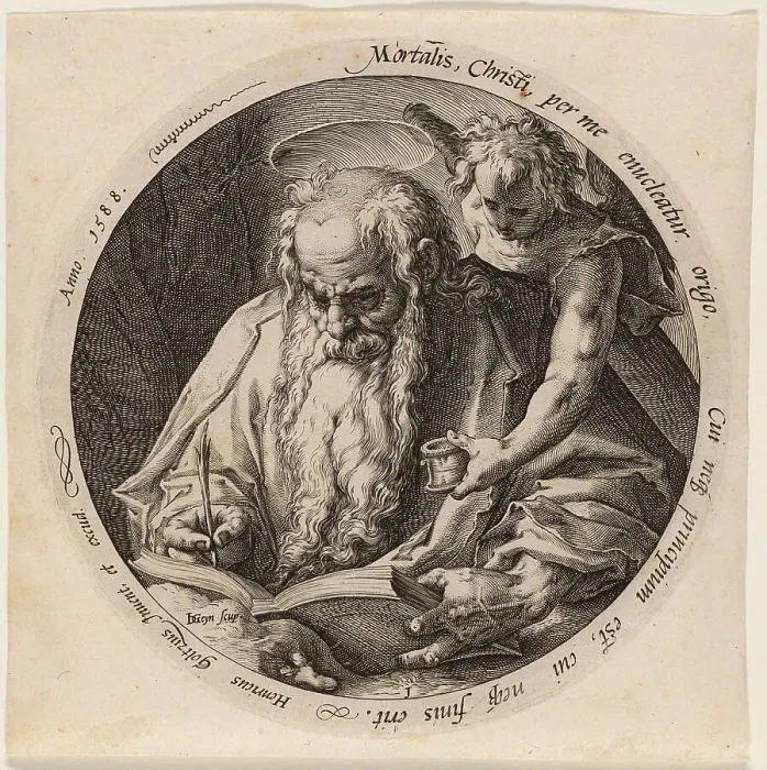 Framed Print : Saint Matthew, plate one from The Four Evangelists, 1588. Creator: Jacques de Gheyn II Framed Print : Saint Matthew, plate one from The Four Evangelists, 1588. Creator: Jacques de Gheyn II
