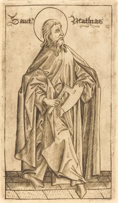 Framed Print : Saint Matthias (?), c. 1470 / 1480. Creator: Israhel van Meckenem Framed Print : Saint Matthias (?), c. 1470 / 1480. Creator: Israhel van Meckenem
