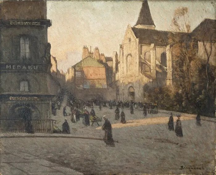Framed Print : Saint-Médard church, c1900. Creator: Louis Braquaval Framed Print : Saint-Médard church, c1900. Creator: Louis Braquaval