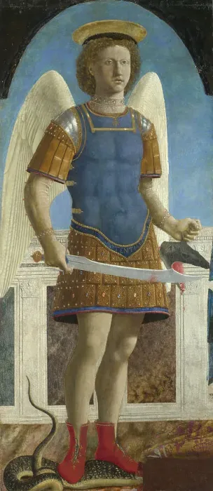Framed Print : Saint Michael the Archangel, 1469. Artist: Piero della Francesca (ca 1415-1492) Framed Print : Saint Michael the Archangel, 1469. Artist: Piero della Francesca (ca 1415-1492)