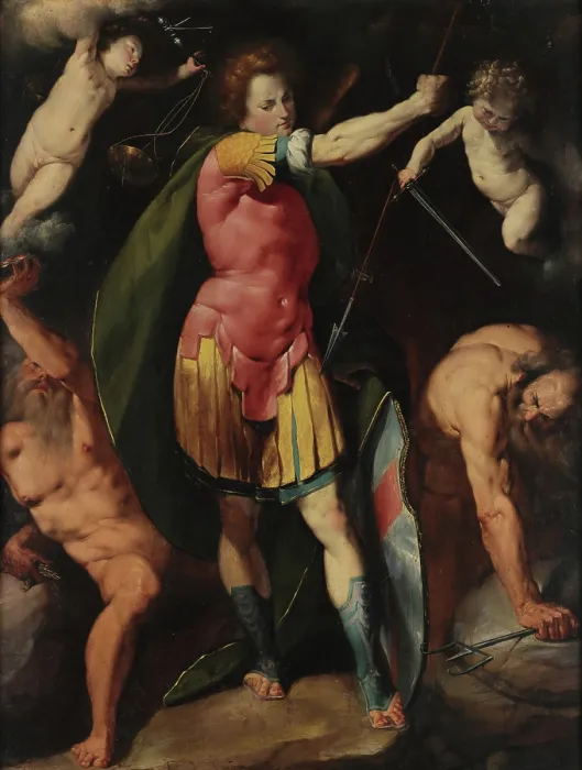 Framed Print : Saint Michael the Archangel, 1605-1609. Creator: Crespi, Giovanni Battista (1573-1632) Framed Print : Saint Michael the Archangel, 1605-1609. Creator: Crespi, Giovanni Battista (1573-1632)