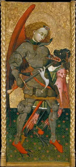 Framed Print : Saint Michael the Archangel, c. 1440. Artist: Blasco de Granen (?-1459) Framed Print : Saint Michael the Archangel, c. 1440. Artist: Blasco de Granen (?-1459)