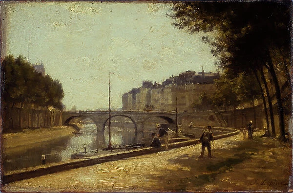 Saint-Michel bridge, c1880. Creator: Stanislas Lepine
