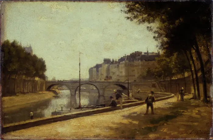 Framed Print : Saint-Michel bridge, c1880. Creator: Stanislas Lepine Framed Print : Saint-Michel bridge, c1880. Creator: Stanislas Lepine