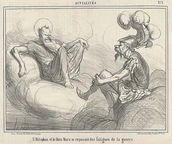 Saint Mitophan et le dieu mars... 19th century. Creator: Honore Daumier