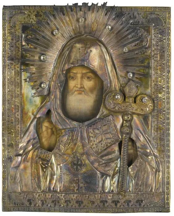 Framed Print : Saint Mitrofan of Voronezh, 1835. Artist: Borodulin, Michail Vasilyevich (?-1859) Framed Print : Saint Mitrofan of Voronezh, 1835. Artist: Borodulin, Michail Vasilyevich (?-1859)