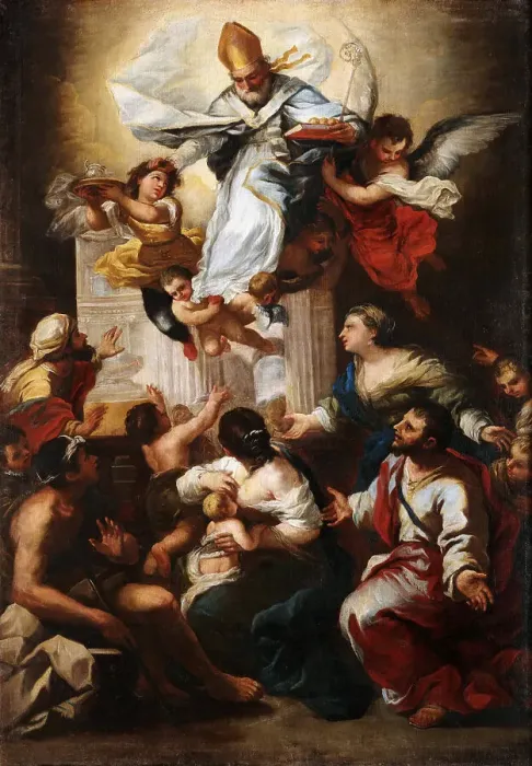 Framed Print : Saint Nicholas of Bari Saves the Young Cupbearer, c. 1655. Creator: Giordano, Luca (1632-1705) Framed Print : Saint Nicholas of Bari Saves the Young Cupbearer, c. 1655. Creator: Giordano, Luca (1632-1705)