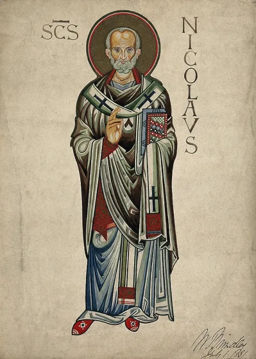 Framed Print : Saint Nicholas of Myra and Bari, 1881. Creator: William Brindley Framed Print : Saint Nicholas of Myra and Bari, 1881. Creator: William Brindley