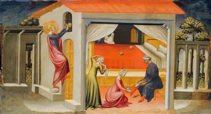 Framed Print : Saint Nicholas Providing Dowries, 1433-35. Creator: Bicci di Lorenzo Framed Print : Saint Nicholas Providing Dowries, 1433-35. Creator: Bicci di Lorenzo