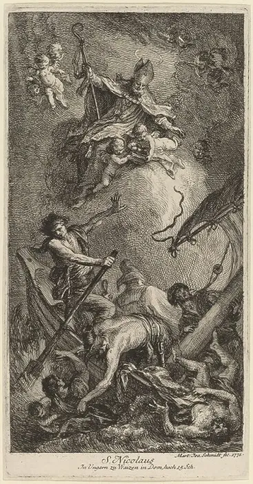 Framed Print : Saint Nicholas Rescuing Sailors, 1771. Creator: Martin Johann Schmidt Framed Print : Saint Nicholas Rescuing Sailors, 1771. Creator: Martin Johann Schmidt
