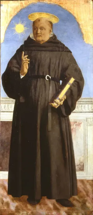 Framed Print : Saint Nicholas of Tolentino, 1454-1459. Artist: Piero della Francesca (ca 1415-1492)