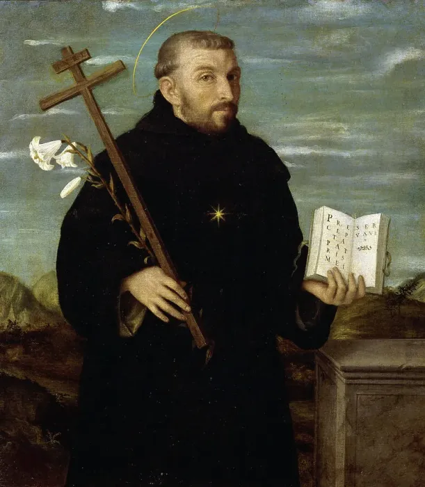 Framed Print : Saint Nicholas of Tolentino, 1556-1557. Creator: Moroni, Giovan Battista (1520 / 25-1578) Framed Print : Saint Nicholas of Tolentino, 1556-1557. Creator: Moroni, Giovan Battista (1520 / 25-1578)
