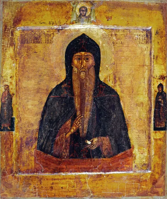 Framed Print : Saint Nikita, the stylite of Pereyaslav. Creator: Russian School Framed Print : Saint Nikita, the stylite of Pereyaslav. Creator: Russian School