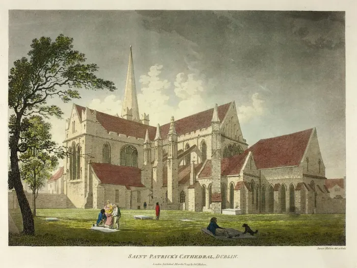 Framed Print : Saint Patricks Cathedral, Dublin, published March 1793. Creator: James Malton Framed Print : Saint Patricks Cathedral, Dublin, published March 1793. Creator: James Malton