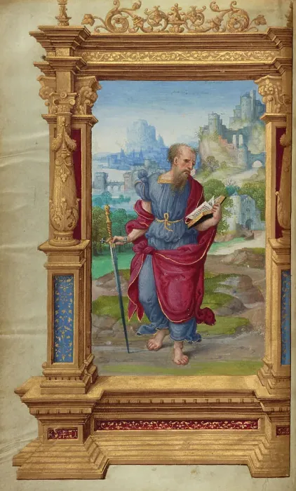 Framed Print : Saint Paul; Getty Epistles, about 1528-1530. Creator: Master of the Getty Epistles Framed Print : Saint Paul; Getty Epistles, about 1528-1530. Creator: Master of the Getty Epistles