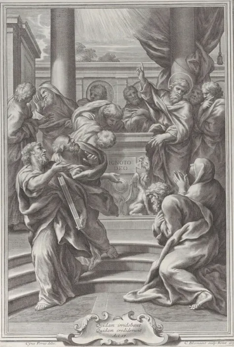 Framed Print : Saint Paul preaching in Athens, 1679. Creator: Cornelis Bloemaert Framed Print : Saint Paul preaching in Athens, 1679. Creator: Cornelis Bloemaert