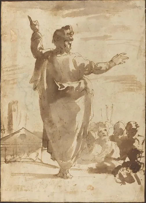 Framed Print : Saint Paul Preaching. Creator: Agostino Carracci Framed Print : Saint Paul Preaching. Creator: Agostino Carracci
