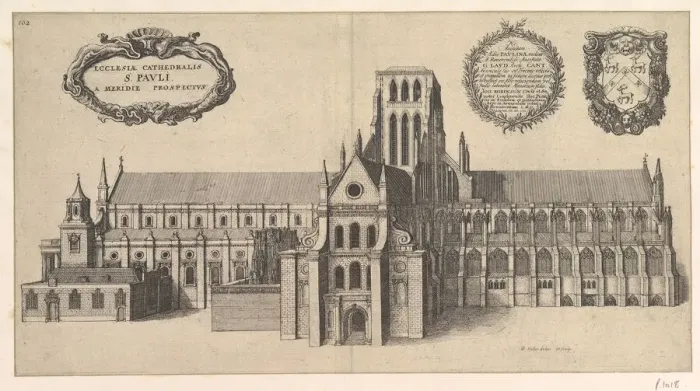 Framed Print : Saint Paul s, South side (Ecclesiae Cathedralis St. Pauli, A Meridi Prospectus), 1658 Framed Print : Saint Paul s, South side (Ecclesiae Cathedralis St. Pauli, A Meridi Prospectus), 1658