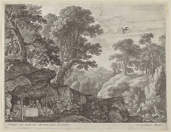 Saint Paul and Saint Anthony by the Entrance to the Cave. Creator: Herman van Swanevelt