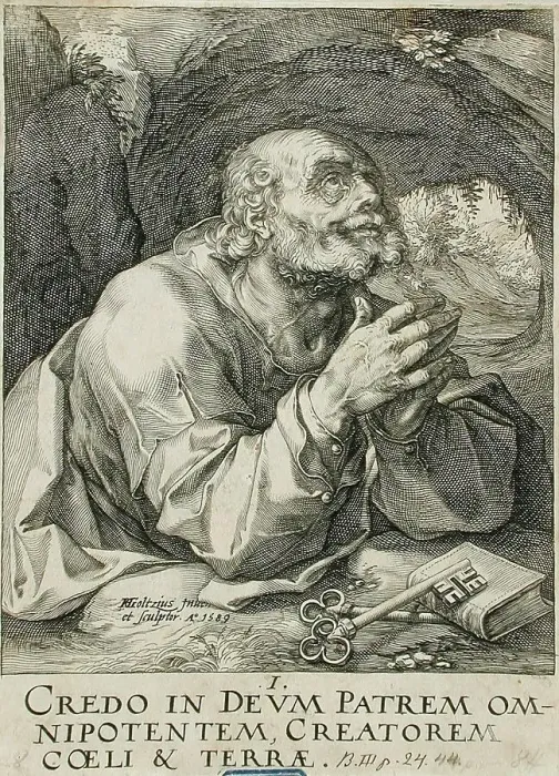 Framed Print : Saint Peter, 1589. Creator: Hendrik Goltzius Framed Print : Saint Peter, 1589. Creator: Hendrik Goltzius