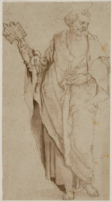 Framed Print : Saint Peter, c1575. Creator: Orazio Samacchini