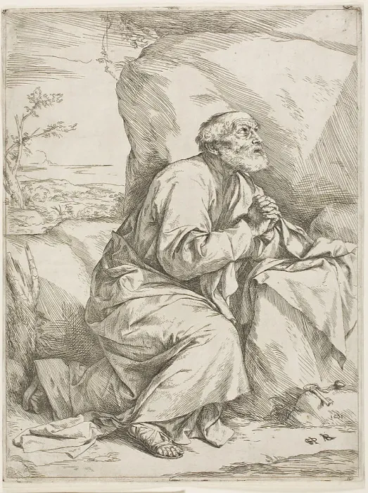 Framed Print : Saint Peter in the Desert, 1621. Creator: Jusepe de Ribera Framed Print : Saint Peter in the Desert, 1621. Creator: Jusepe de Ribera