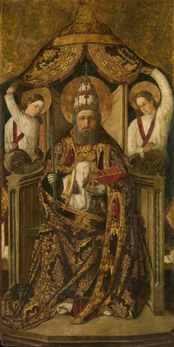 Framed Print : Saint Peter Enthroned. Artist: Osona (Orsona), Rodrigo de (active 1465-1514) Framed Print : Saint Peter Enthroned. Artist: Osona (Orsona), Rodrigo de (active 1465-1514)